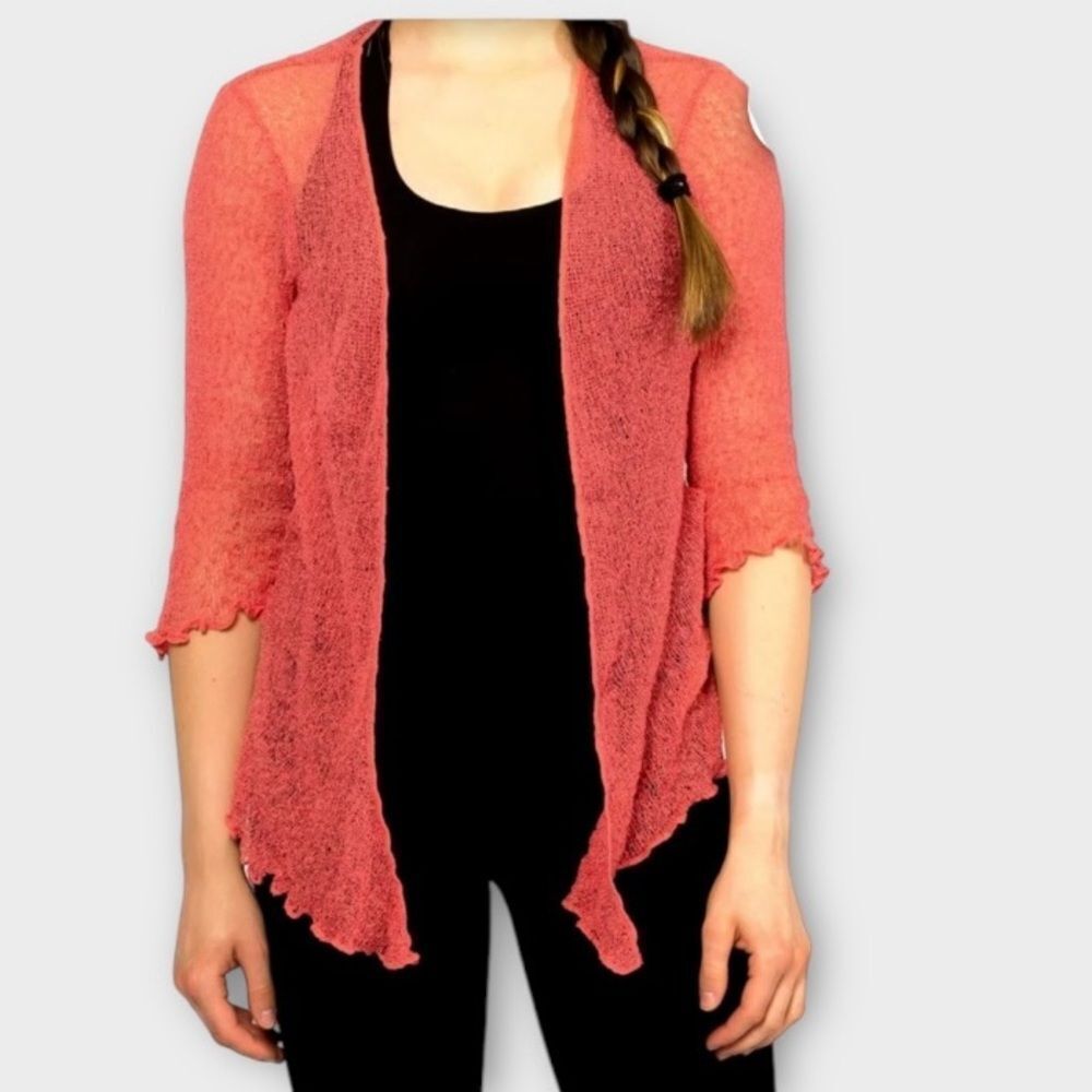 Nomadic Traders Open Front Cardigan Shrug‎ Loose Knit in Mauve Women’s Size S/M